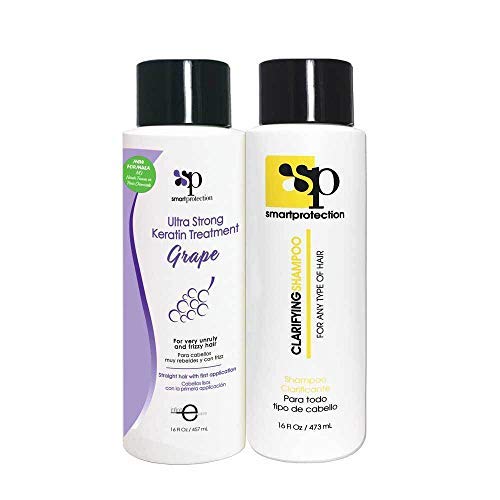 Smart Protection Grape Keratin Treatment bottle for smooth, frizz-free hair.