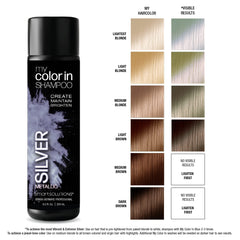SMART SOLUTIONS My Color In Color Depositing Shampoo Metallic Silver hair after shows vibrant tones