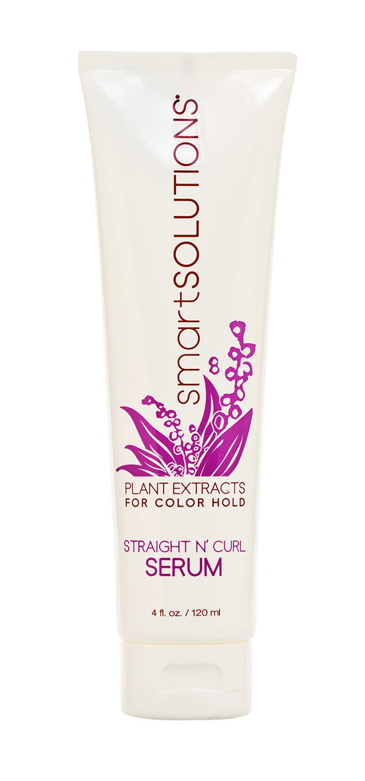 SMART SOLUTIONS Straight N' Curl Serum bottle front view for sleek styling