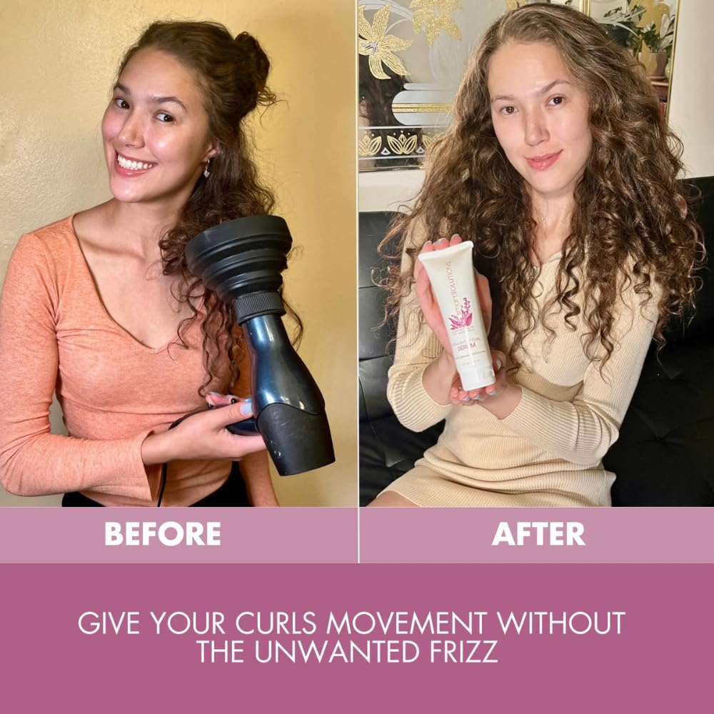 SMART SOLUTIONS Straight N' Curl Serum on dry ends to tame flyaways