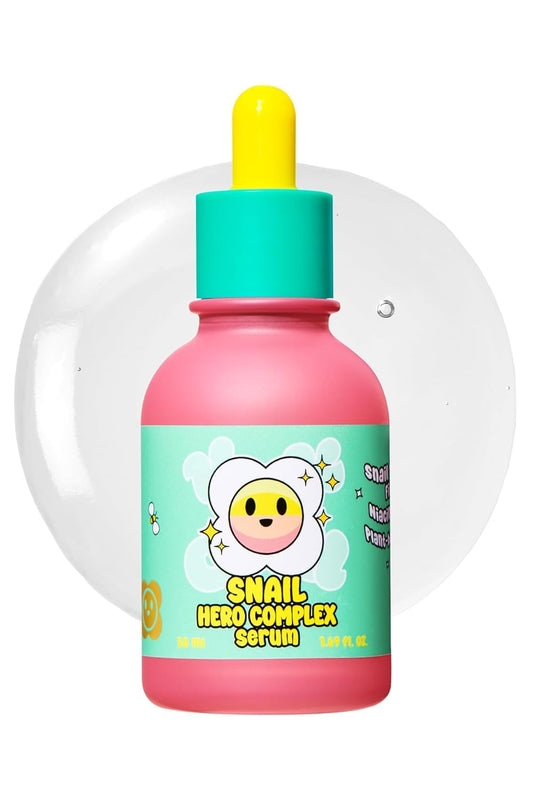 Smilebloom KKOCH snail mucin 85% serum bottle emphasizes hydration and fast-absorbing texture.