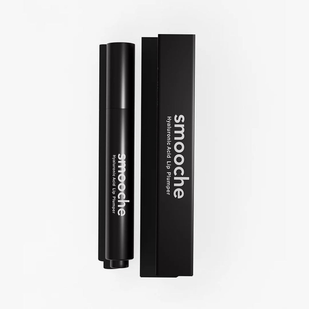 Smooche long-lasting lip plumper bottle delivers hydration for a fuller, glossy look.