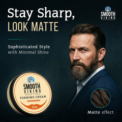 Smooth Viking Forming Cream hands applying; easy grip for quick grooming.