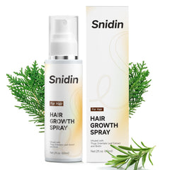 snidin front packaging showing bottle and clear label, promotes fuller-looking hair