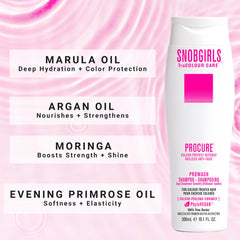 SNOB GIRLS TruColour Care bottle showing post-salon routine compatibility.