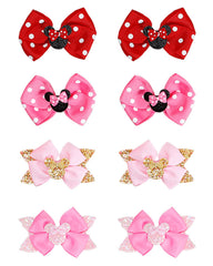 Snokkcomss mouse ears hair bows front view, cute daily accessory for girls.