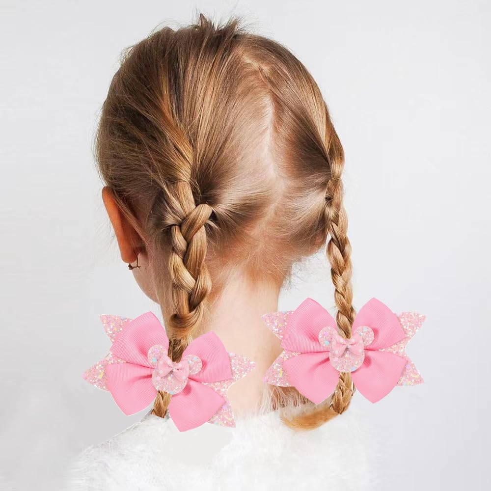 Snokkcomss soft-material hair bow clip closeup.