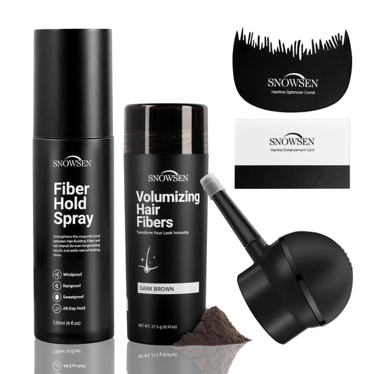SNOWSEN hair fibers kit bottle showing instant fullness for thinning hair