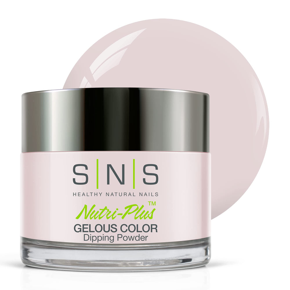 SNS Bridal Veil dip powder on nails showing natural nude finish and long-lasting color.