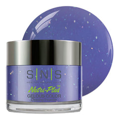 SNS Crystal Blue dip powder 1oz bottle for long-lasting color at home.