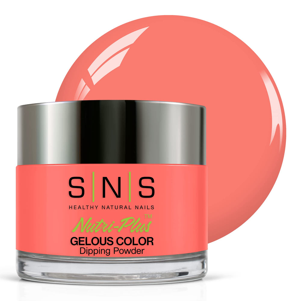 SNS Eyes For You peach coral dip powder bottle shows vibrant color for at home manicure