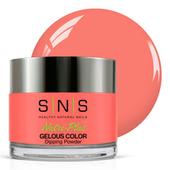 SNS Eyes For You peach coral dip powder bottle shows vibrant color for at home manicure