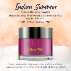 SNS Healthy Nails Equinox dip powder jar close-up highlights durable, long-lasting color