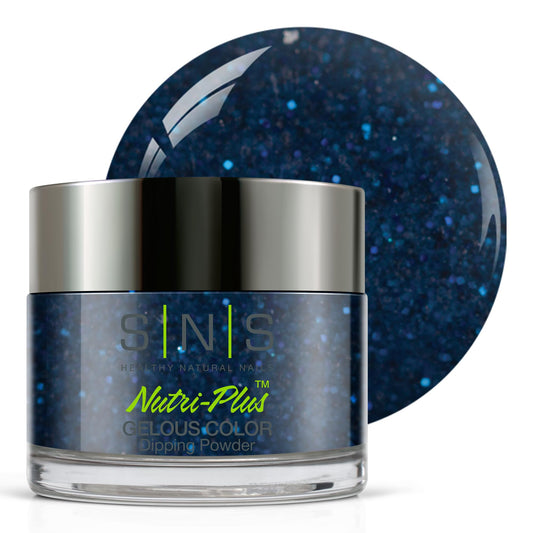 SNS Healthy Natural Nails Cleopatra Blue Bayou jar close-up for salon-like color at home