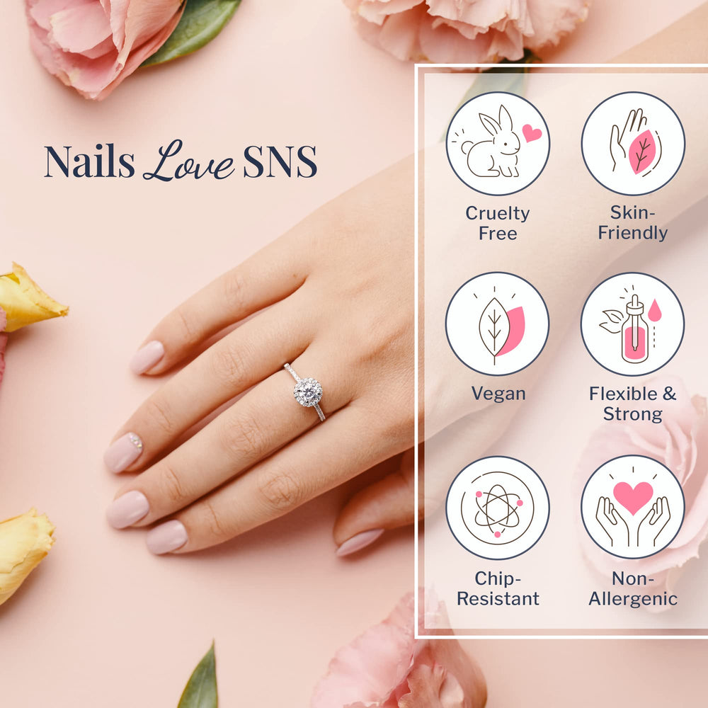 SNS Bridal Veil nails with long-lasting color and elegant, photo-ready shine.