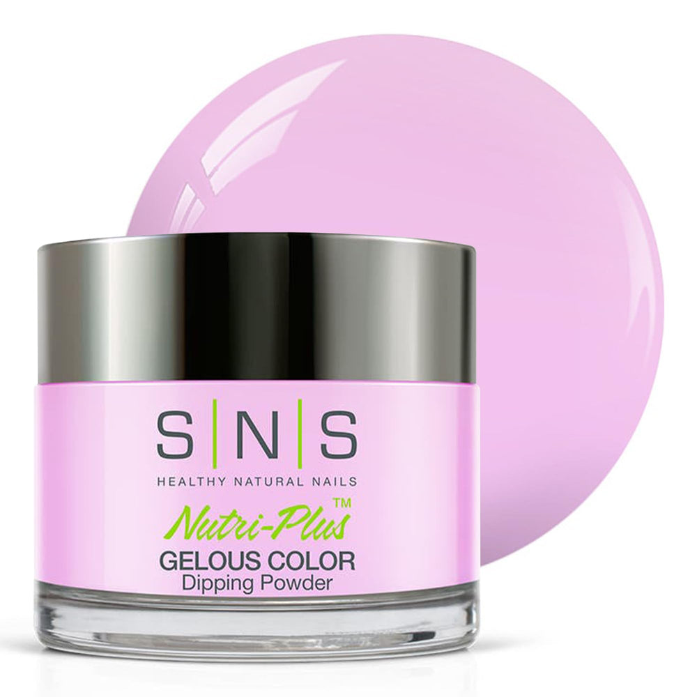 SNS Nail Dip Powder Audrey pink pastel bottle shows long-lasting color without UV lamp
