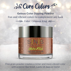 SNS Crimson King dip powder applied with brush for smooth, even color.