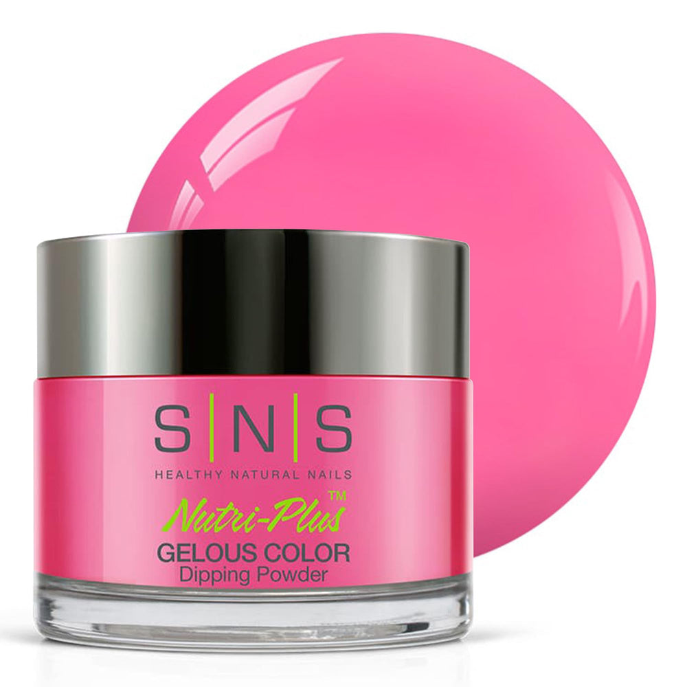 SNS Nail Dip Powder Comb-Over pink, magenta, cream jar shows rich color and lasting shine.