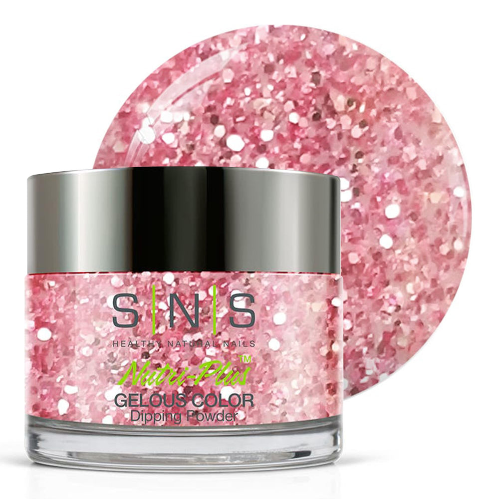 SNS Nails Dancing With The Stars pink glitter dip powder for vibrant, long-lasting color