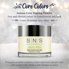 SNS Nail Dip Powder Diamond Love Affair swirl shimmer highlights premium finish.
