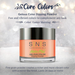 SNS Nail Dip Powder Easter Morning swatches show creamy pastel tones for subtle nails