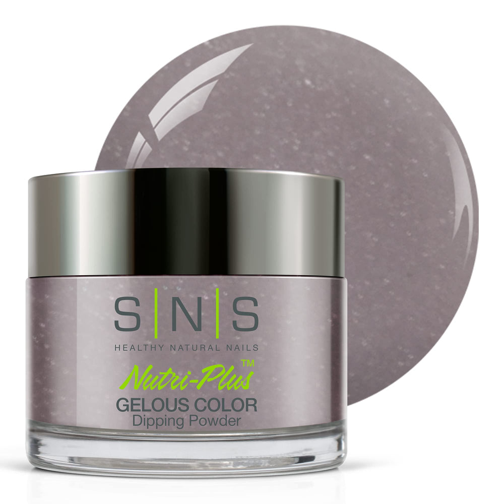 SNS Nail Dip Powder French Connection bottle shows purple-mauve shimmer for salon-like color at home