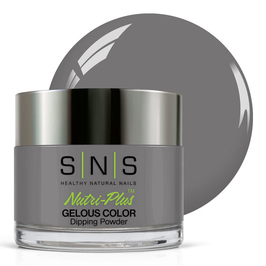 SNS Healthy Natural Nails High School Sweetheart gray dip powder bottle, rich color, long-lasting finish.