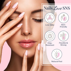 SNS Nail Dip Powder Natural Set swatches display subtle nude shades