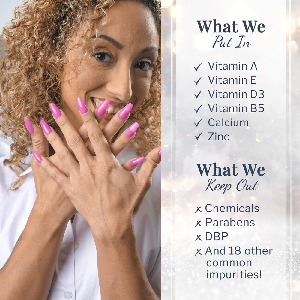 SNS Nail Dip Powder Nutri Plus base closeup shows nourishing formula for nails.