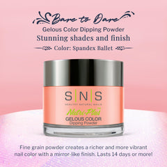 SNS Nail Dip Powder Spandex Ballet color swirl, rich tone for stylish at-home nails.
