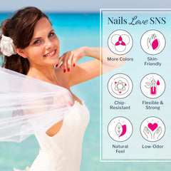 SNS Nail Dip Powder Tahitian Treat on nails demonstrates long lasting color.