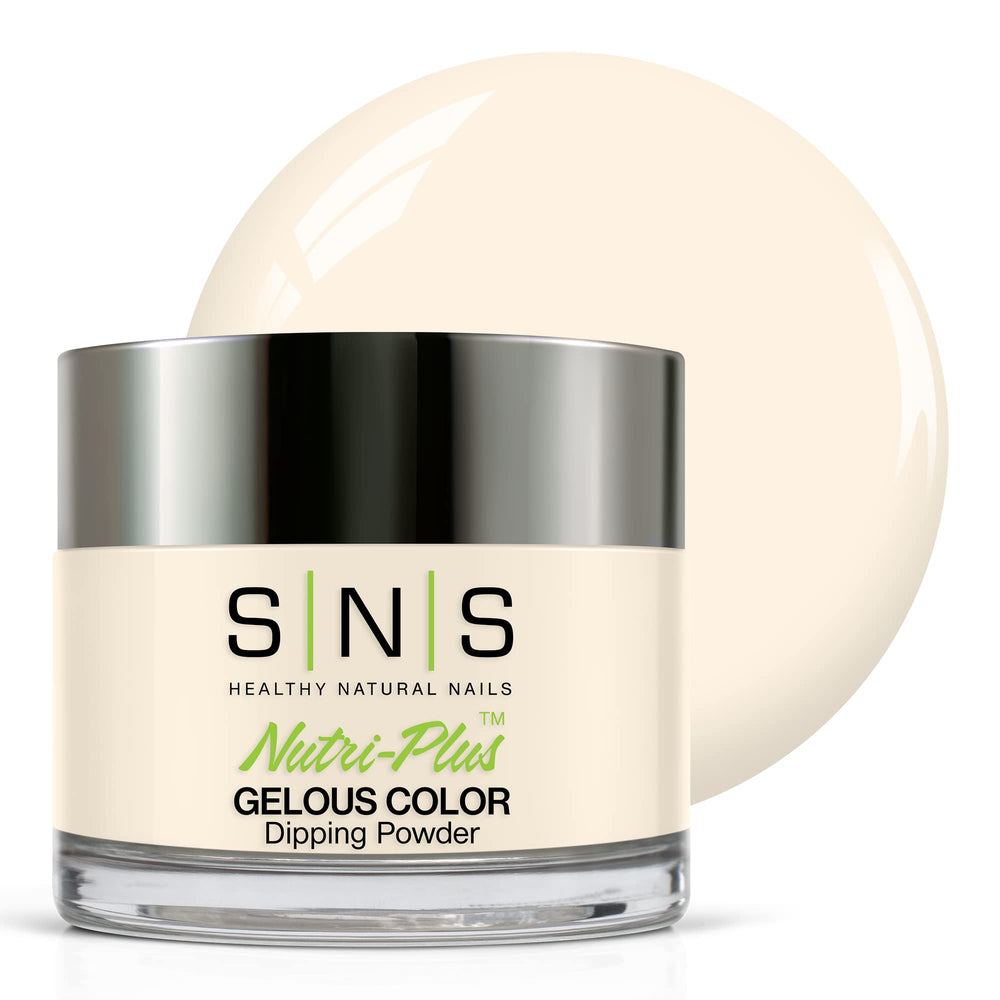 SNS Nail Dip Powder True Love jar shows creamy white shade for elegant at-home manicure.