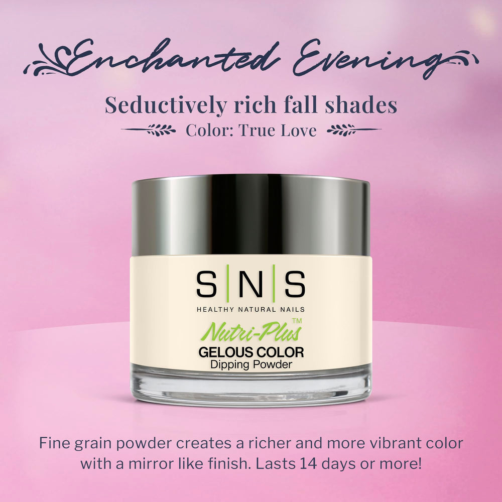SNS Nail Dip Powder True Love on nails provides rich color with long-lasting wear.