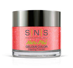 SNS Nail Dip Powder Very Structured Pink Peach Shimmer shows rich color without UV lamp