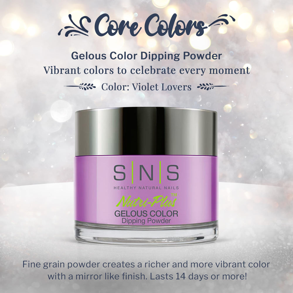 SNS Violet Lovers color swatch reveals lavender and cream tones