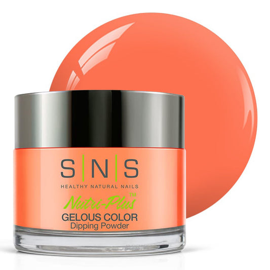 SNS Nails Gelous Color 391 bottle with vibrant dip powder and mirror finish