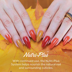 SNS Nails Indian Summer swatch shows shade depth and metallic glow