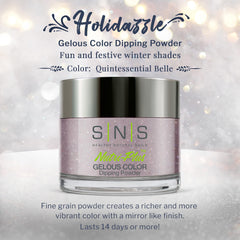 SNS Nails Holidazzle HD21 dip powder jar highlights smooth texture for at-home use