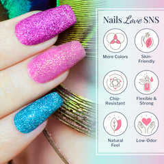 SNS nails with Baby Turaco dip powder demonstrate salon-grade, chip-resistant finish.