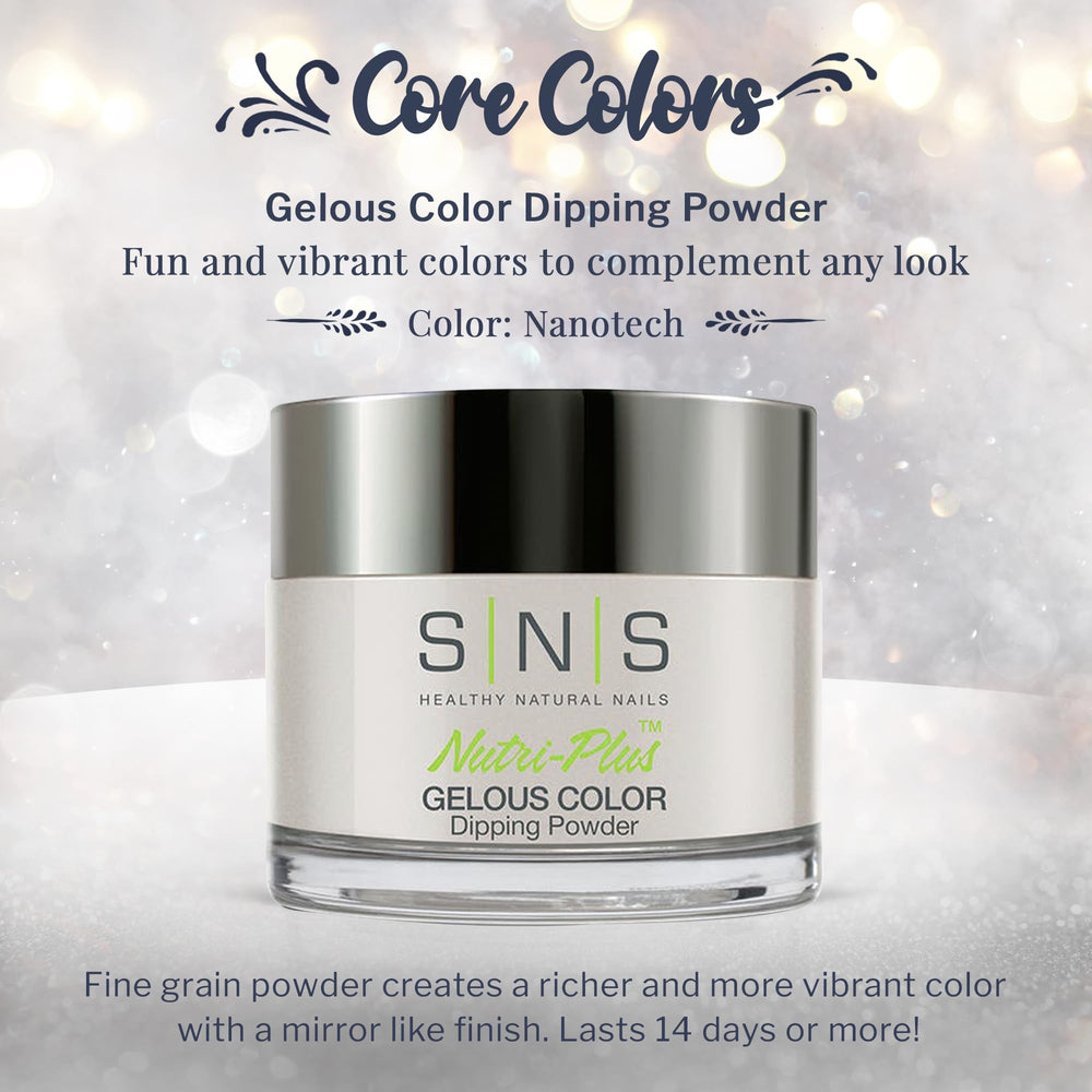 SNS Nanotech dip powder swirl highlights a subtle multitone finish for chic nails.
