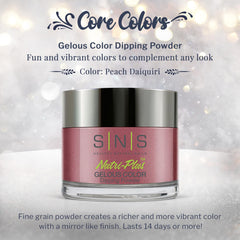 SNS Peach Daiquiri swatch on nail reveals long-lasting color and glow