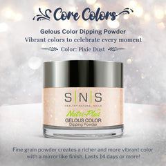 SNS Pixie Dust dip powder in pink glitter for chip-resistant color