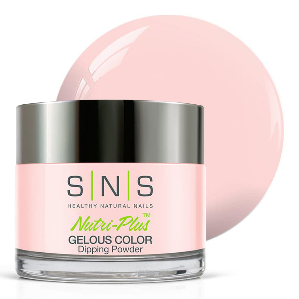 SNS Raise Your Glass dip powder in jar showing natural nude shade for at-home color