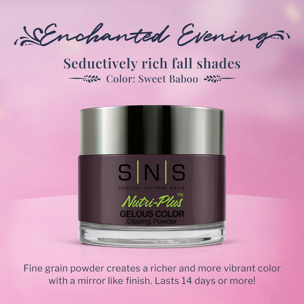 SNS Sweet Baboo Gray dip powder pour demonstrates smooth at-home application.