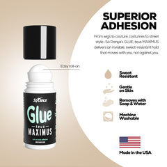 So Danca Glue-teus Maximus offers dance-ready grip for costumes and leotards.