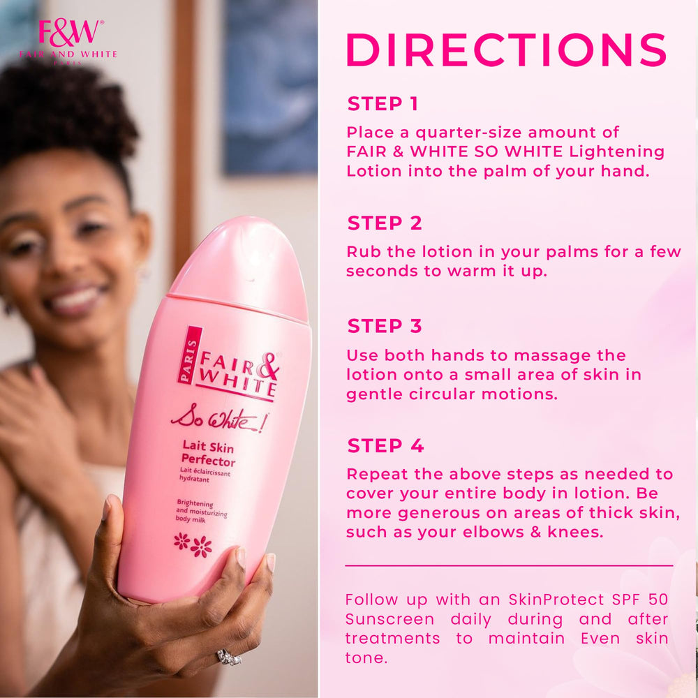 So White label details highlighting brightening and moisturizing actions.