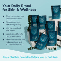 Soakness skin detox glow focuses on radiant, refreshed skin after soak.