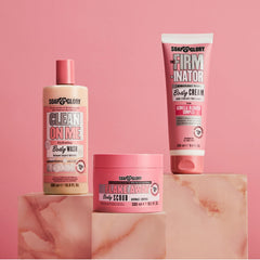 Soap and Glory Acmella Oleracea ingredients close-up highlight supporting firming potential.