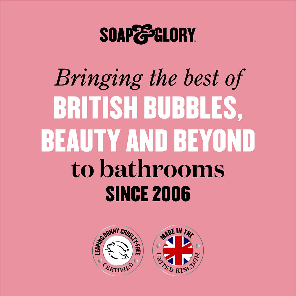 Soap & Glory fig and lemon notes visible in product shot.