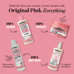 Soap & Glory Original Pink shower gel in a bright bathroom scene for daily routine vibes.